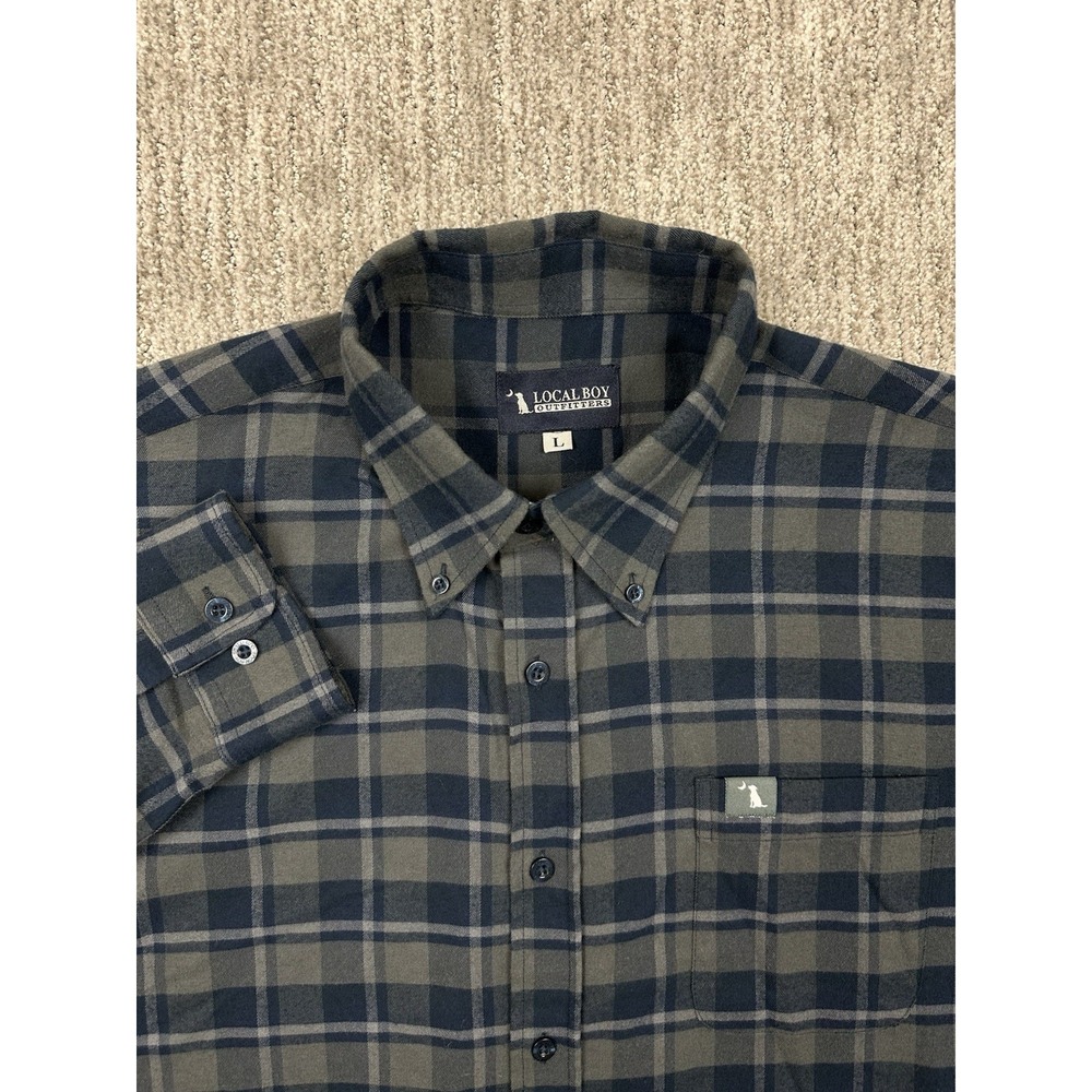 Local Boy Outfitters Button Up Dress Shirt Mens XL Plaid Long Sleeve Excellent